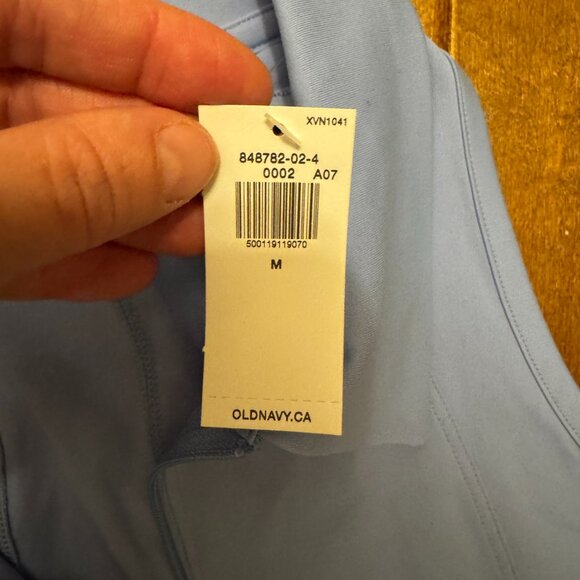 NWT Old Navy Active Blue Zip Front Racerback Top – Size M – Preppy Golf Vibes - Picture 6 of 8